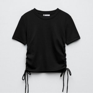 Zara‎ black ribbed shirt
